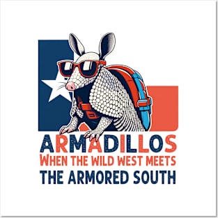 Armadillo - Texas Armadillo: When the Wild West meets the Armored South. Posters and Art